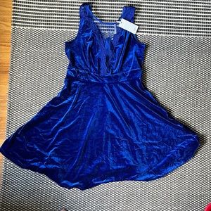 NWT Blue Velour Dress